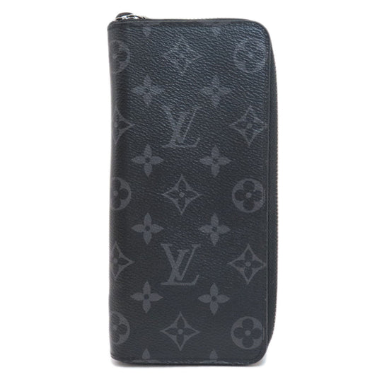 LOUIS VUITTON Long Wallet Purse M62295 Monogram Eclipse black Zippy wallet  Vertical mens Used Authentic