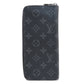 LOUIS VUITTON Long Wallet Purse M62295 Monogram Eclipse black Zippy wallet  Vertical mens Used Authentic