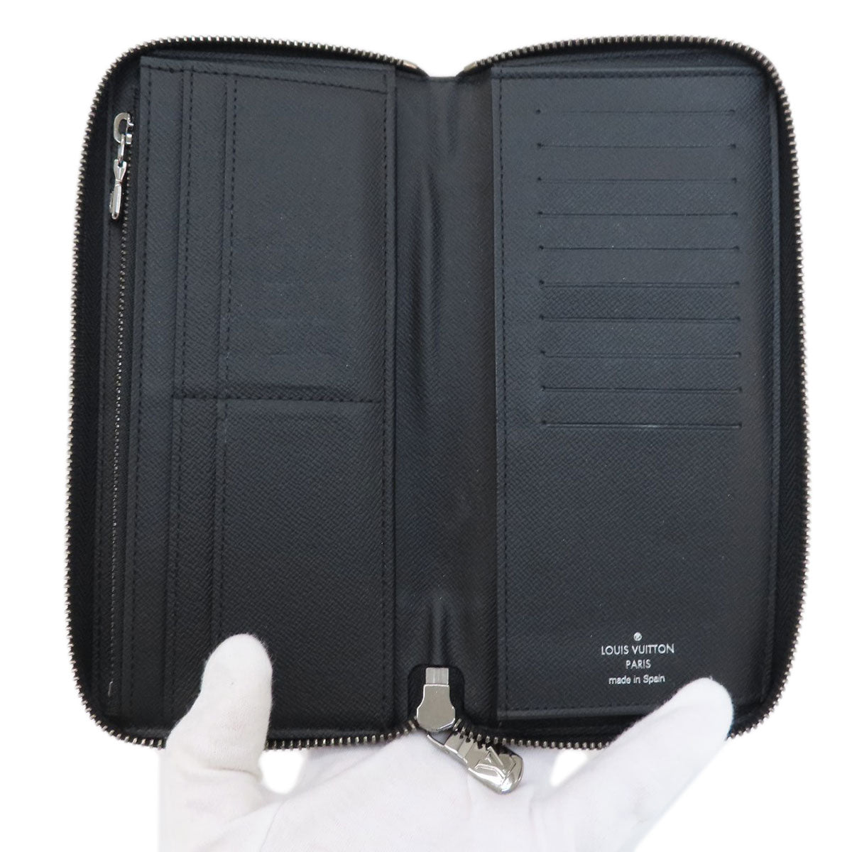 LOUIS VUITTON Long Wallet Purse M62295 Monogram Eclipse black Zippy wallet  Vertical mens Used Authentic
