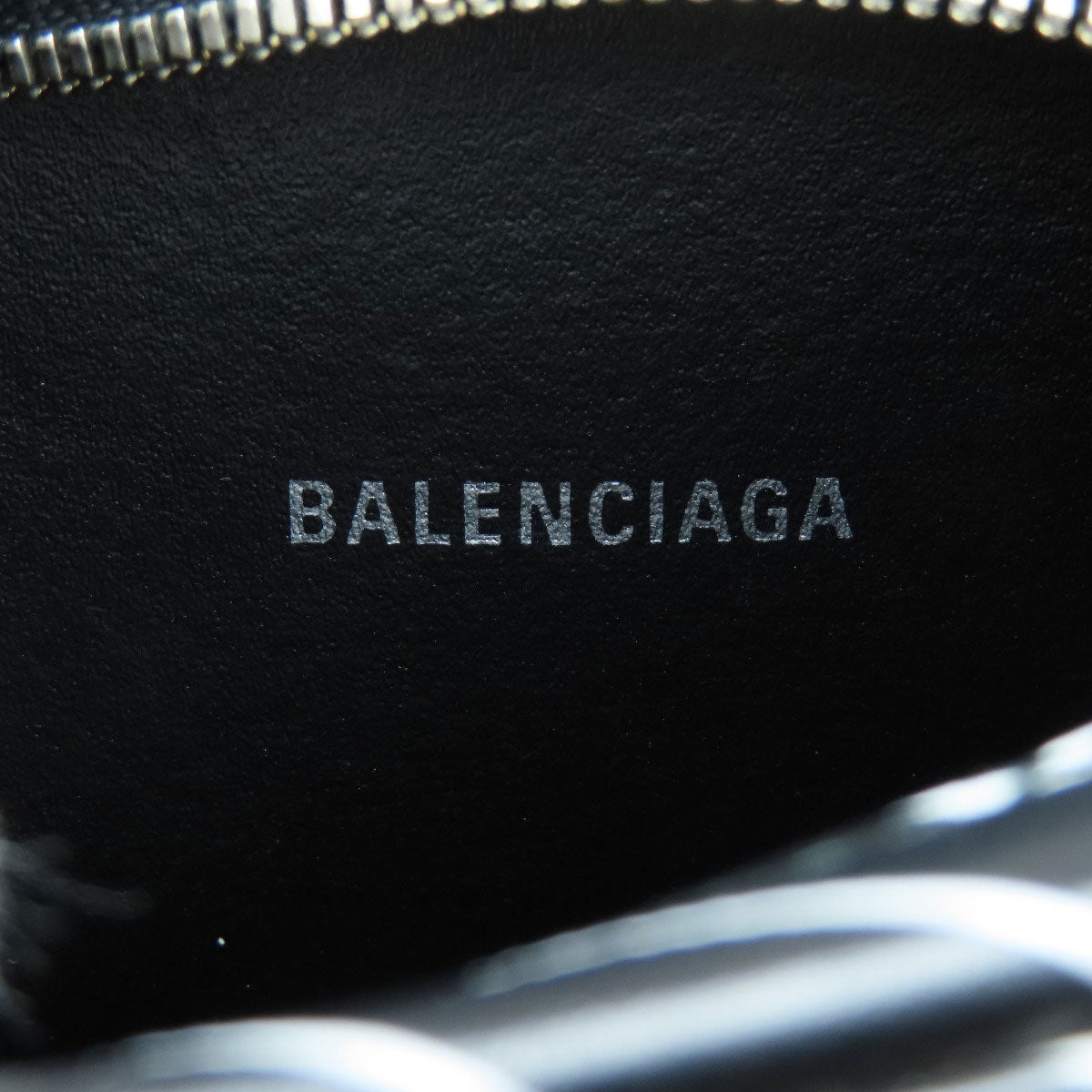 BALENCIAGA Shoulder Bag 552372 Calfskin black logo Women Used Authentic