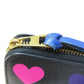 LOEWE Long Wallet Purse leather black Heart motif Zip Around Women Used Authentic