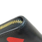 LOEWE Long Wallet Purse leather black Heart motif Zip Around Women Used Authentic