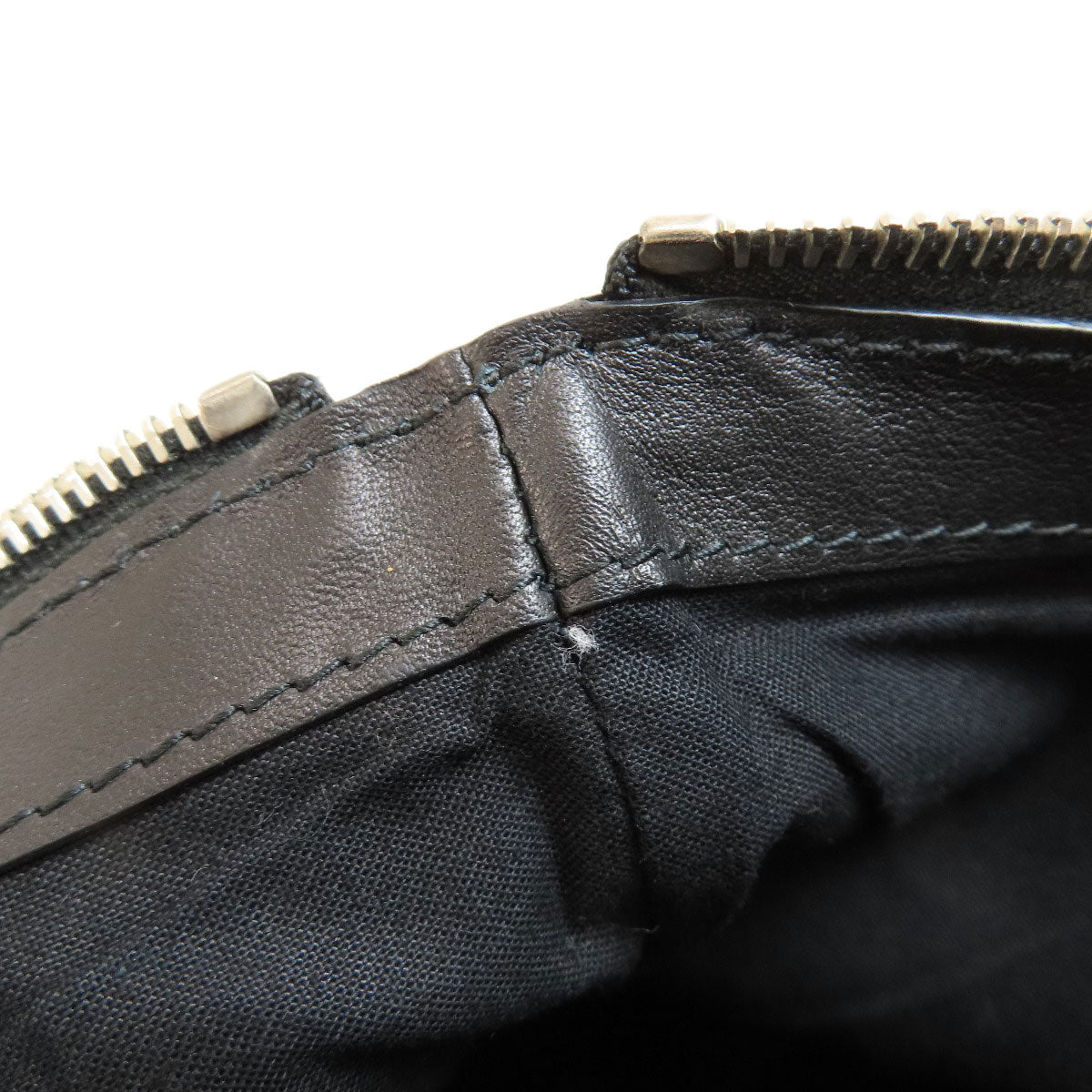 BALENCIAGA Clutch bag 373834 leather black logo Women Used Authentic