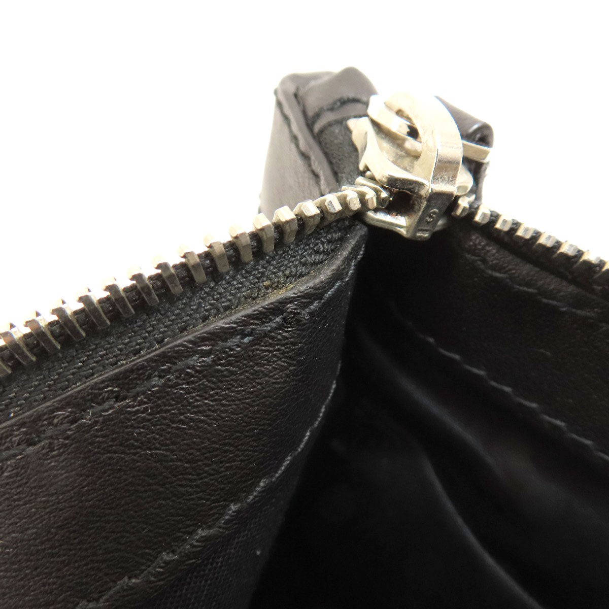 BALENCIAGA Clutch bag 373834 leather black logo Women Used Authentic