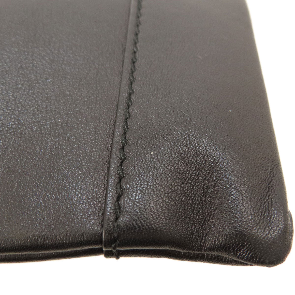 BALENCIAGA Clutch bag 373834 leather black logo Women Used Authentic