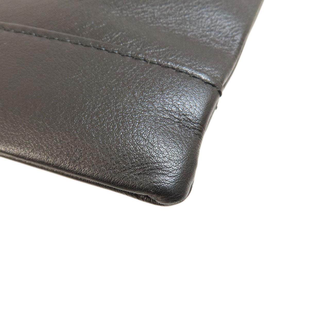 BALENCIAGA Clutch bag 373834 leather black logo Women Used Authentic