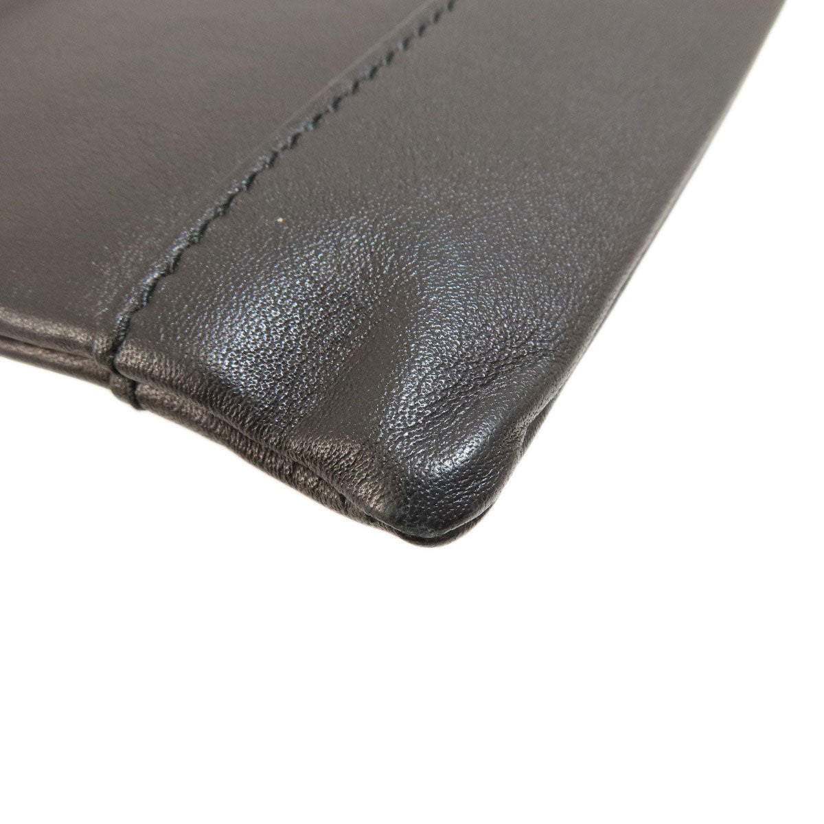 BALENCIAGA Clutch bag 373834 leather black logo Women Used Authentic