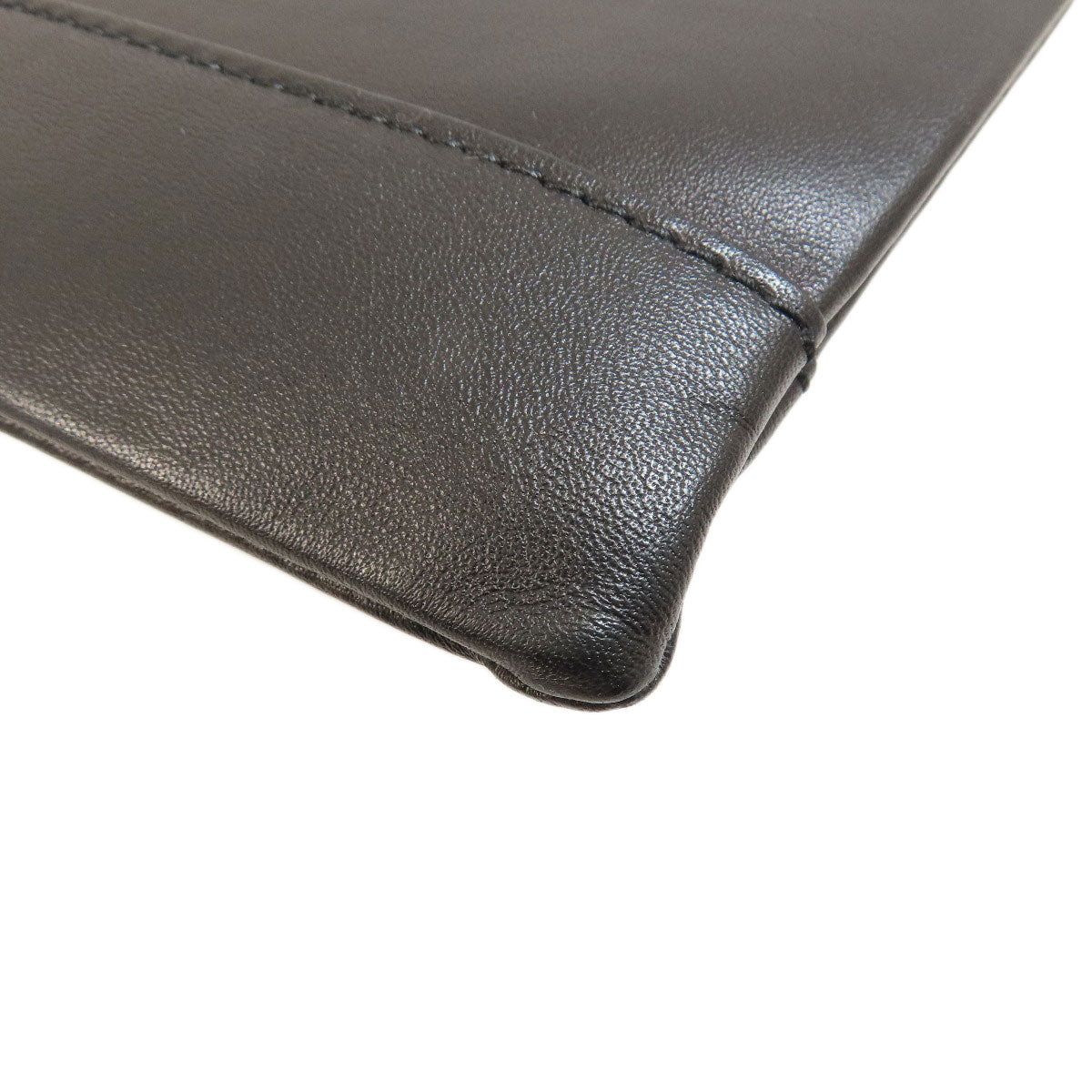 BALENCIAGA Clutch bag 373834 leather black logo Women Used Authentic