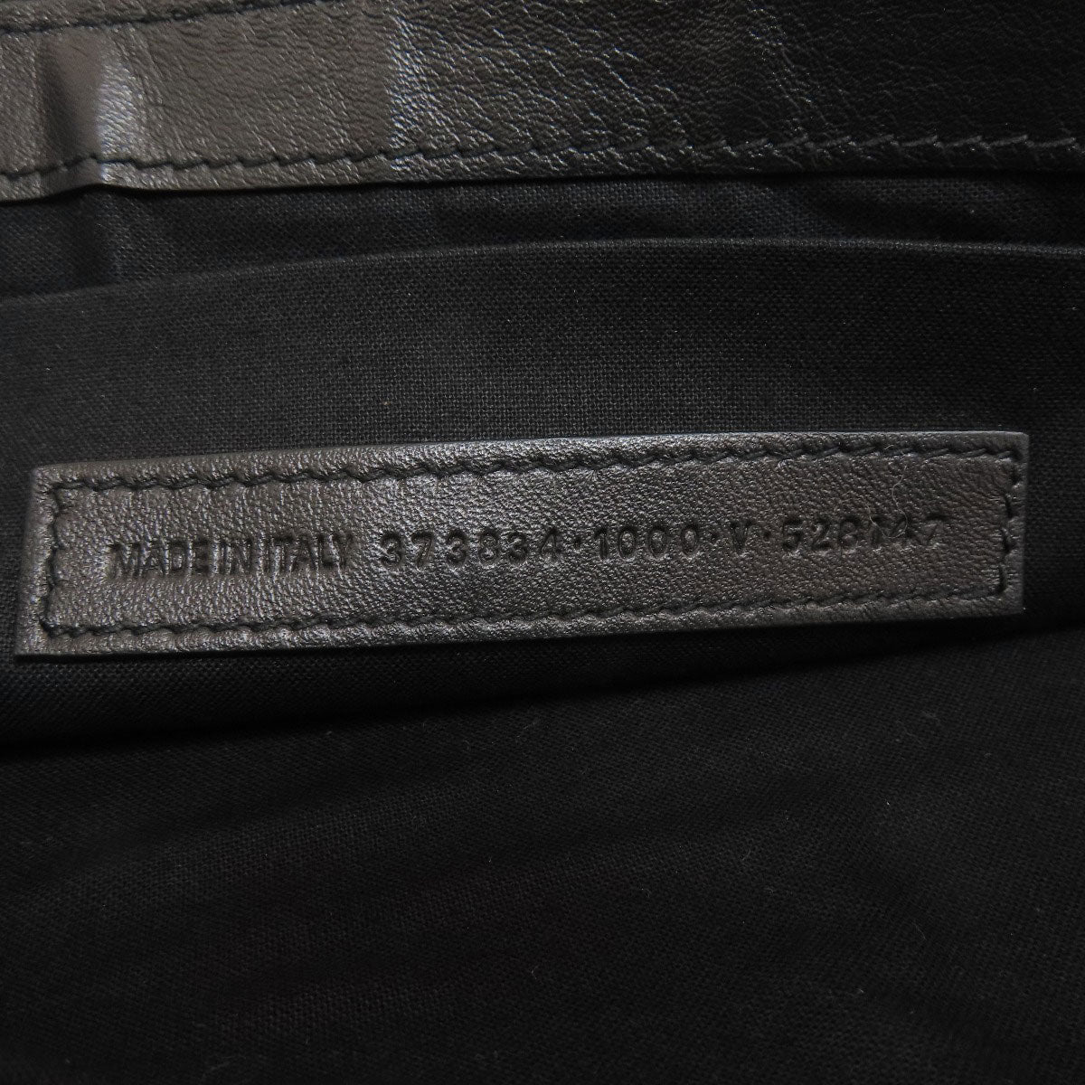 BALENCIAGA Clutch bag 373834 leather black logo Women Used Authentic