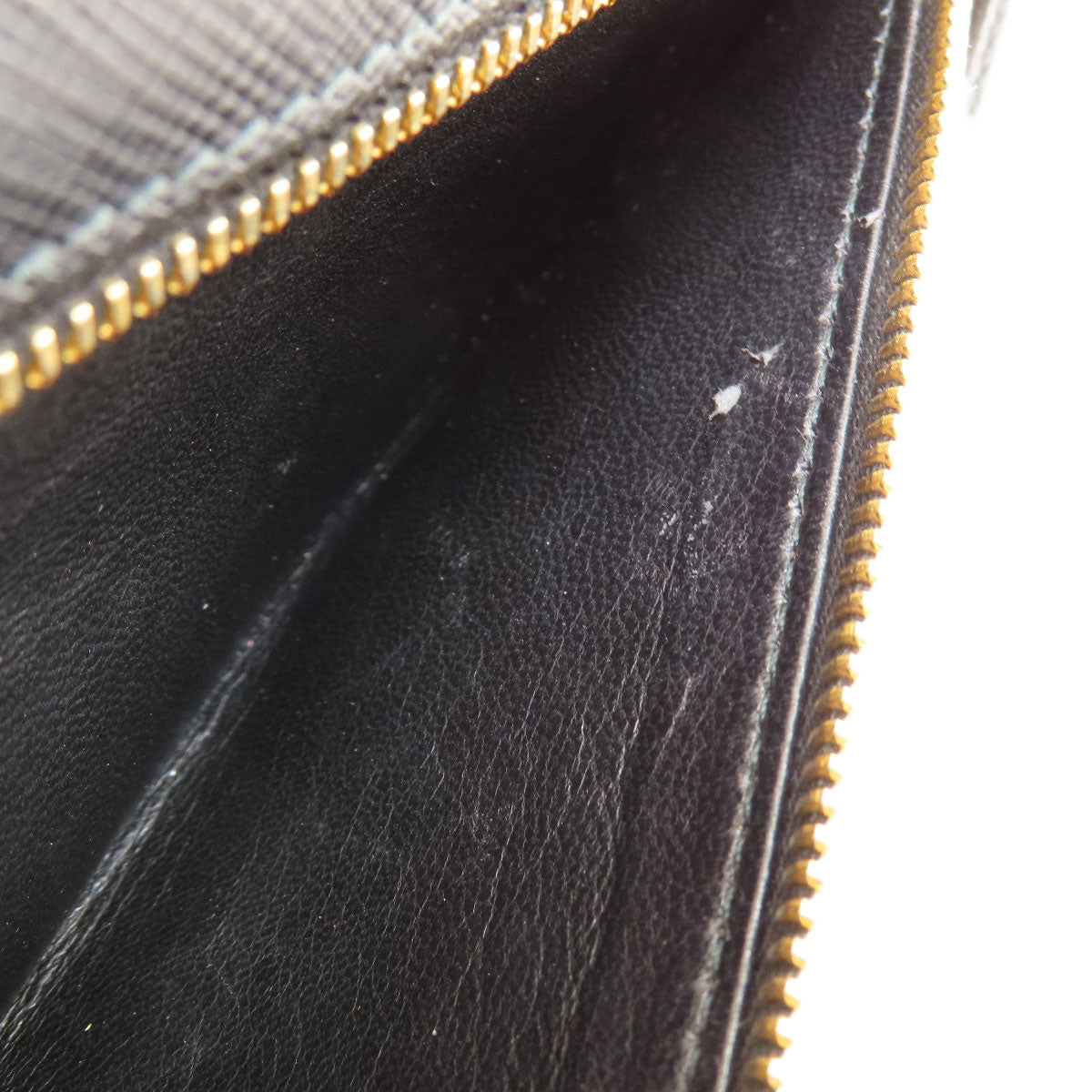 PRADA Long Wallet Purse leather black logo saffiano Women Used Authentic