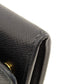 PRADA Long Wallet Purse leather black logo saffiano Women Used Authentic