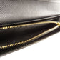 PRADA Long Wallet Purse leather black logo saffiano Women Used Authentic