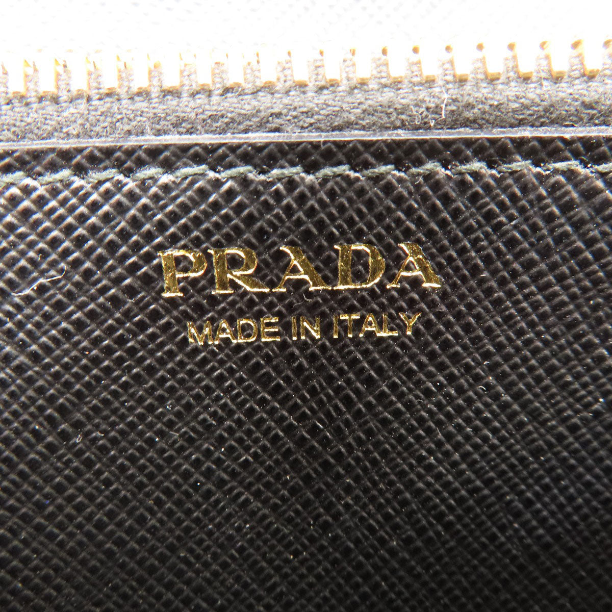 PRADA Long Wallet Purse leather black logo saffiano Women Used Authentic