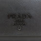 PRADA Long Wallet Purse leather black logo saffiano Women Used Authentic