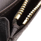 LOUIS VUITTON Long Wallet Purse N60017 Damier canvas Brown Portefeuille Brazza Damier Ebene Women Used Authentic