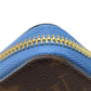 LOUIS VUITTON Long Wallet Purse M63894 Monogram canvas Brown Zippy Wallet Monogram Blue Jean Women Used Authentic