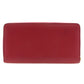 GUCCI Long Wallet Purse 453158 Calfskin Red Bamboo Women Used Authentic