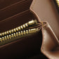 LOEWE Long Wallet Purse Calfskin Brown anagram star Women Used Authentic