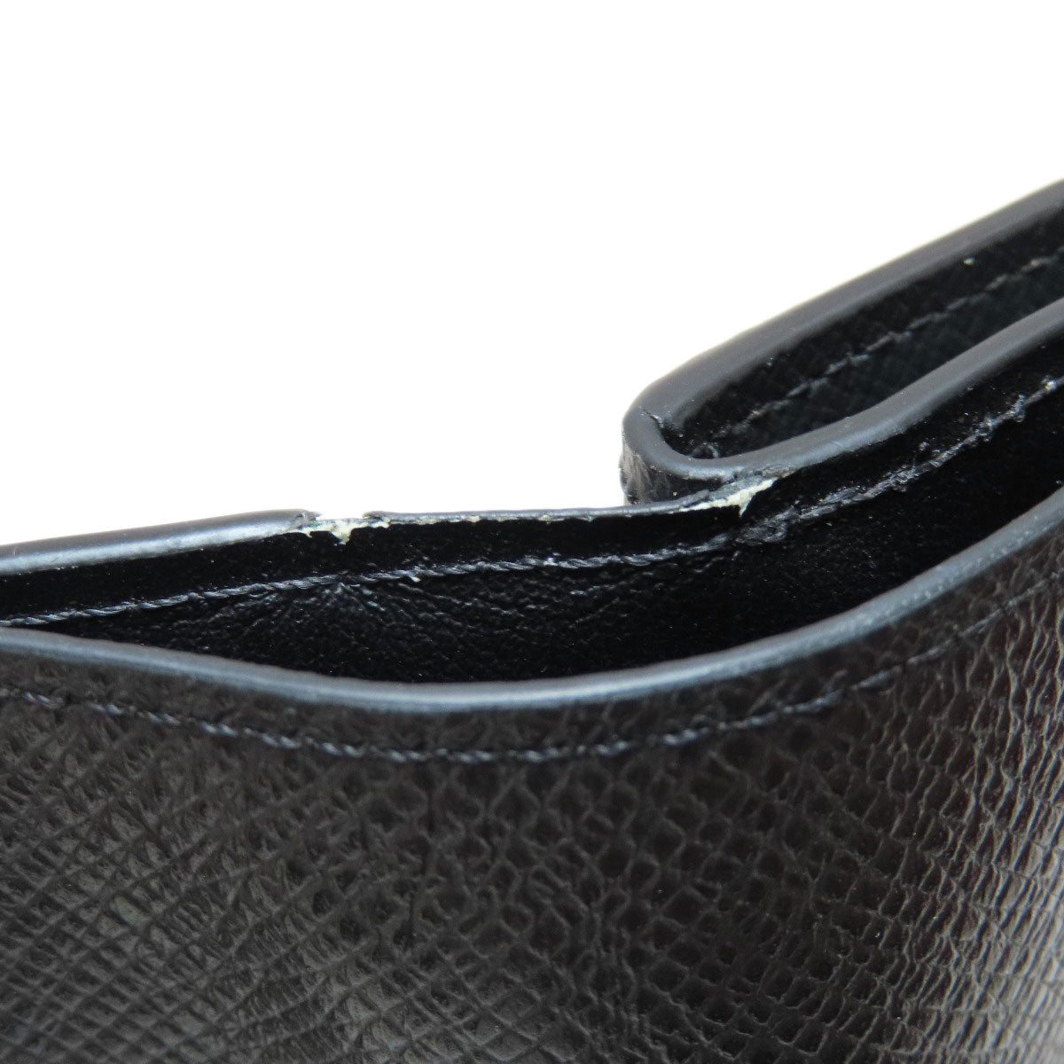 LOUIS VUITTON Bifold Wallet M62045 Taiga Leather black Portefeuille Amerigo NM mens Used Authentic