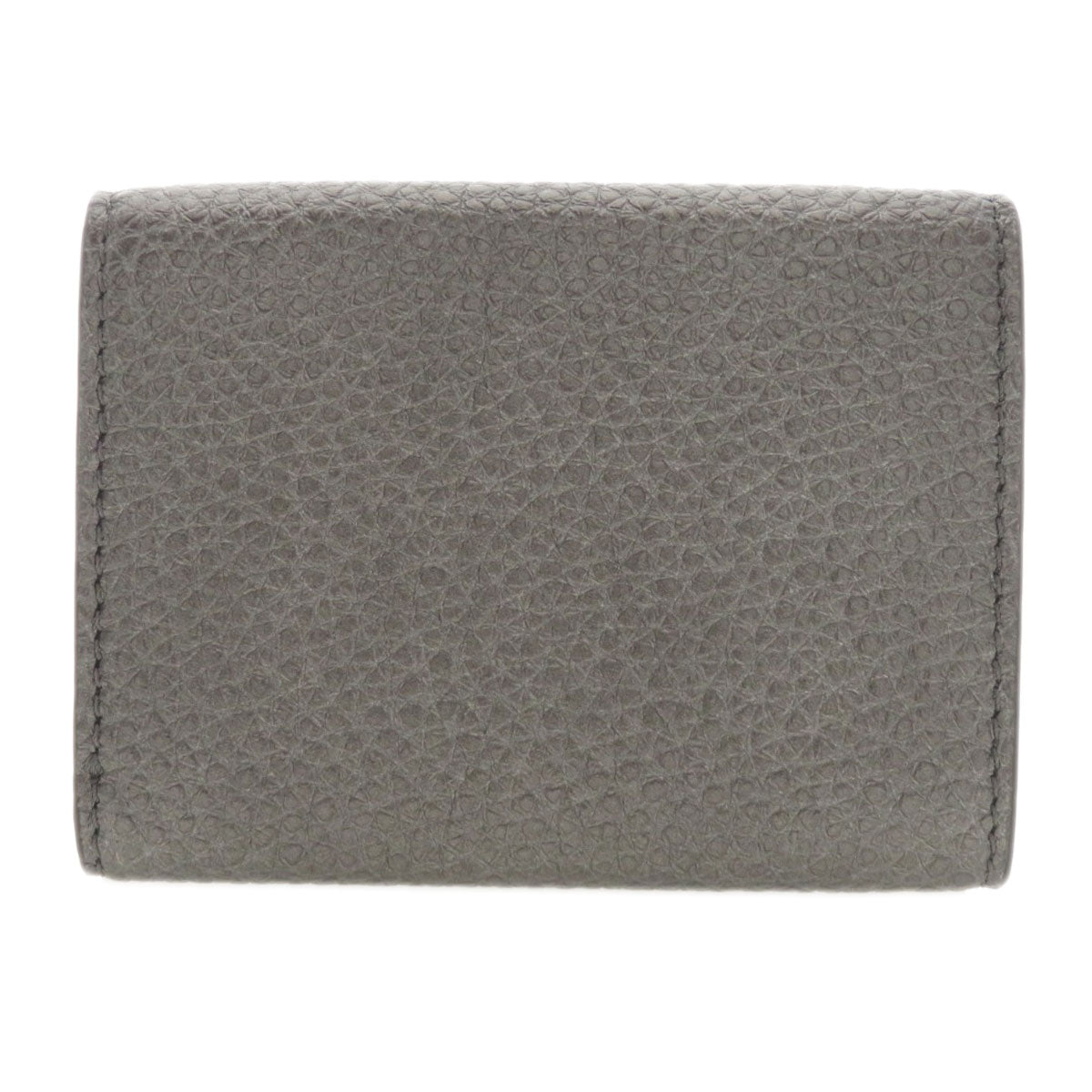 FENDI Bifold Wallet 7M0280 Calfskin gray Mini wallet tri-fold baguette mens Used Authentic