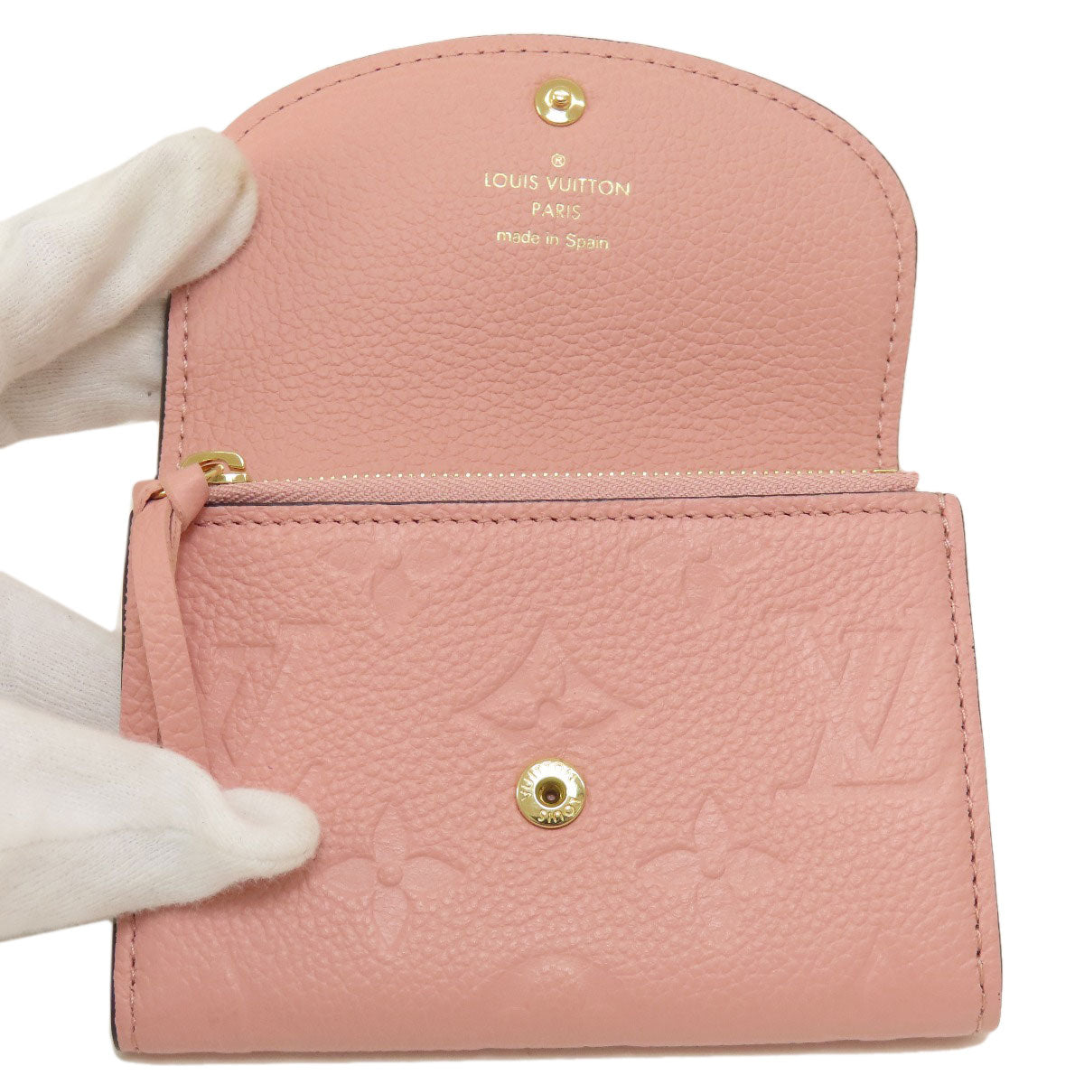 LOUIS VUITTON Coin case M81520 Ann Platt pink Portomone Rosali Rose Poodle Women Used Authentic