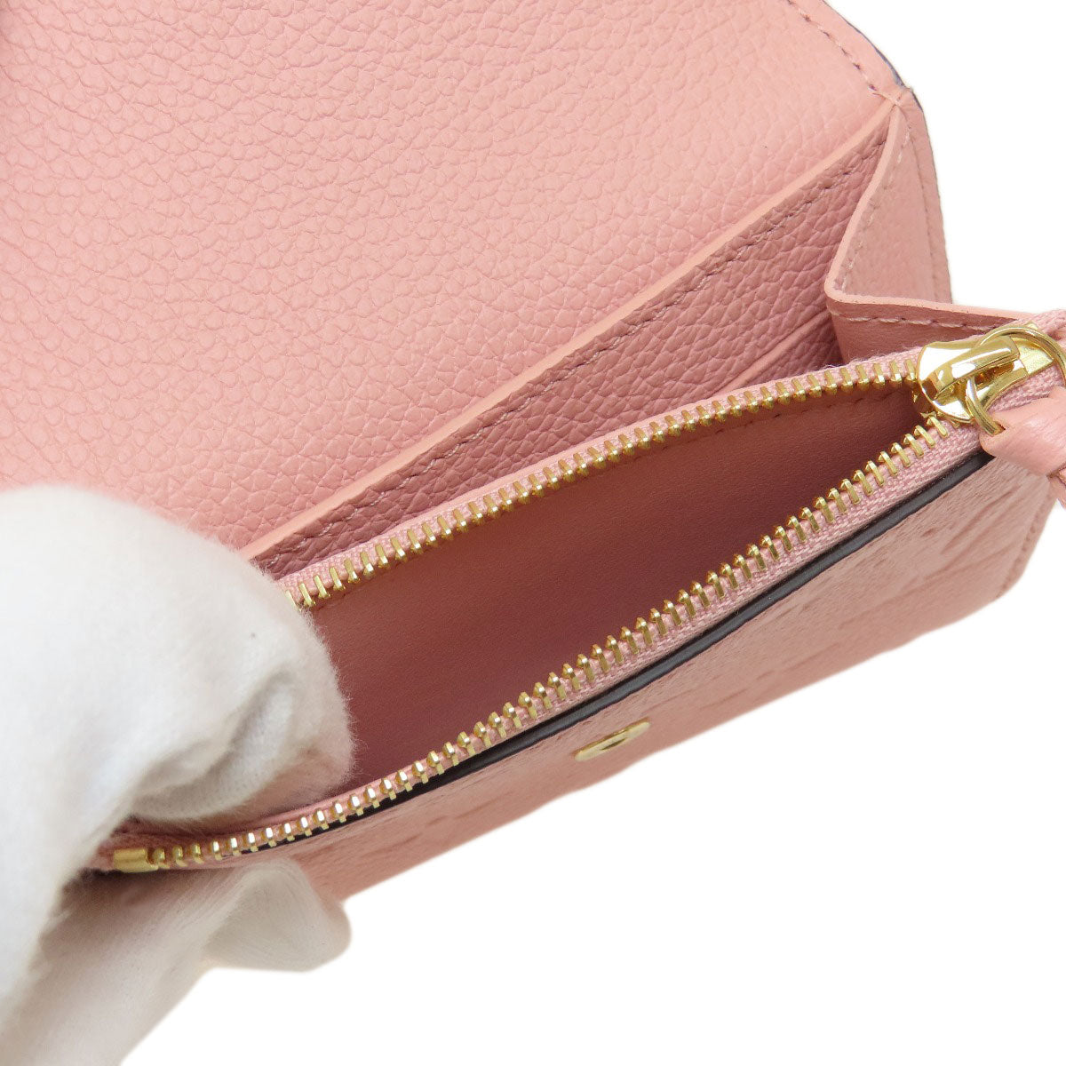 LOUIS VUITTON Coin case M81520 Ann Platt pink Portomone Rosali Rose Poodle Women Used Authentic