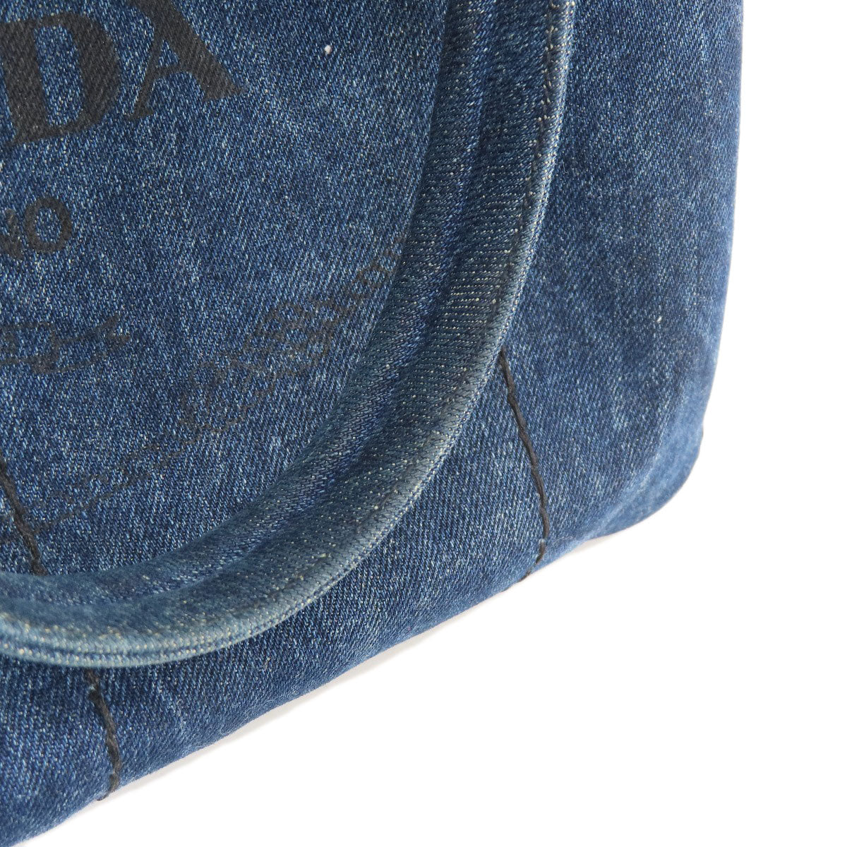 PRADA Tote Bag B1877B denim blue Canapa Women Used Authentic