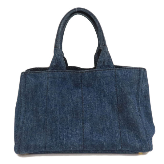 PRADA Tote Bag B1877B denim blue Canapa Women Used Authentic