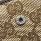 GUCCI Bifold Wallet 146568 Canvas, Leather Brown GG Women Used Authentic