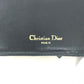 Dior Trifold wallet lambskin Navy Canage Women Used Authentic