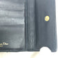 Dior Trifold wallet lambskin Navy Canage Women Used Authentic