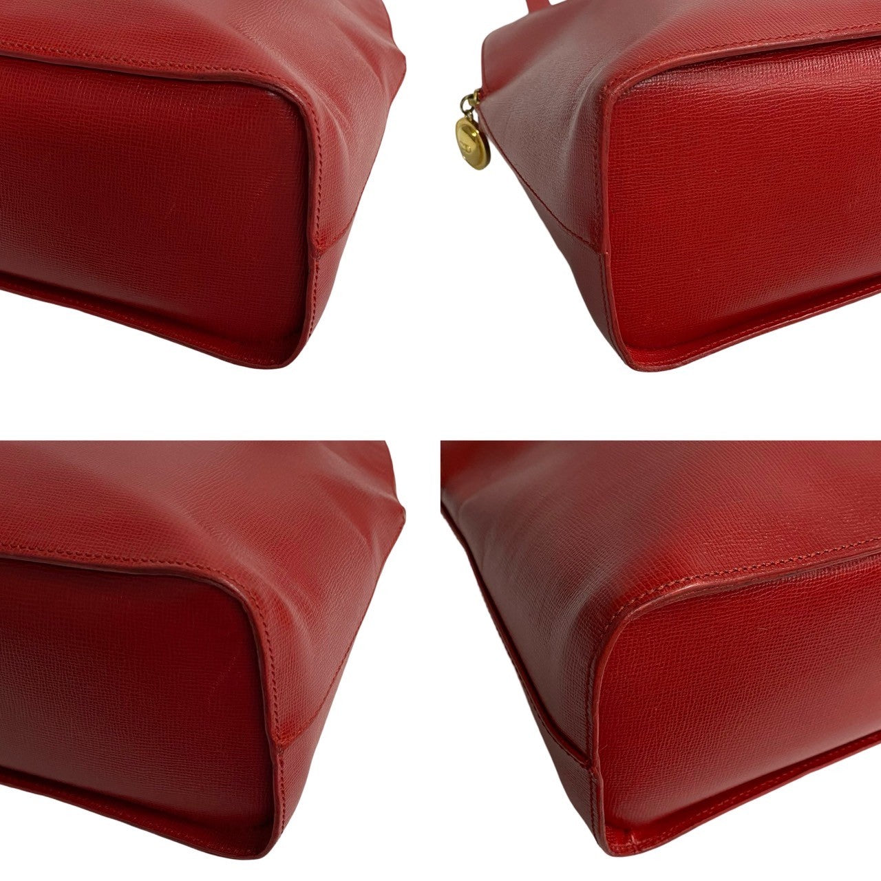 Dior Shoulder Bag leather Red CD logo Metal Women Used Authentic