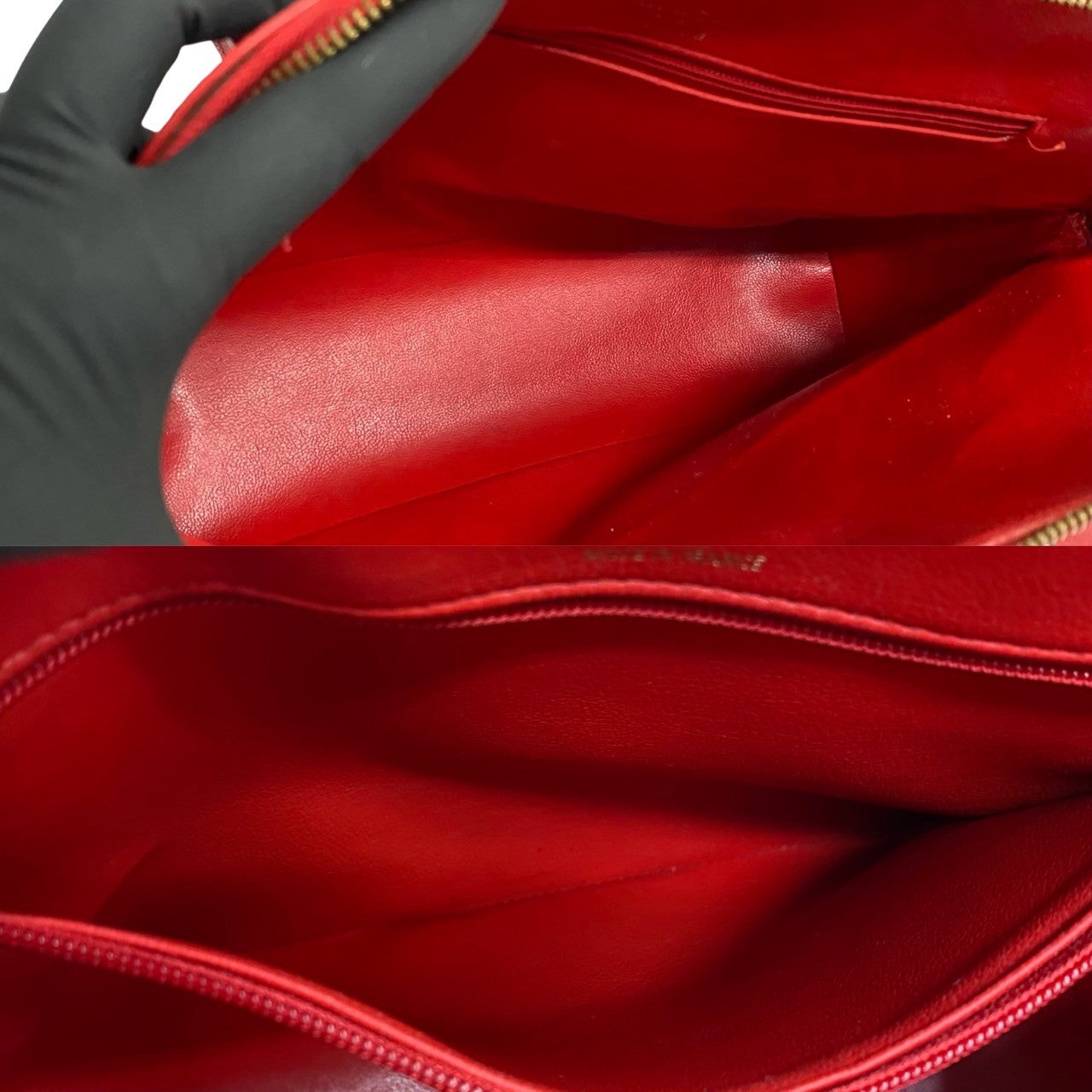 Dior Shoulder Bag leather Red CD logo Metal Women Used Authentic
