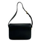 CELINE Shoulder Bag Calfskin, Leather black logo carriage Metal Women Used Authentic