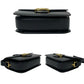 CELINE Shoulder Bag Calfskin, Leather black logo carriage Metal Women Used Authentic