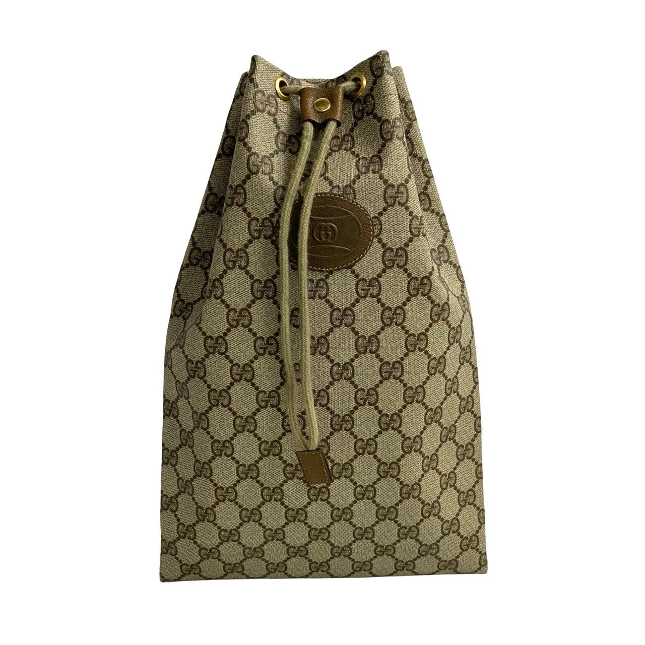 GUCCI Handbag Leather, PVC Brown GG logo Women Used Authentic