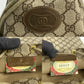GUCCI Handbag Leather, PVC Brown GG logo Women Used Authentic