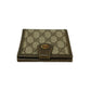 GUCCI Bifold Wallet Leather, PVC Brown GG logo Metal Women Used Authentic