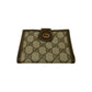 GUCCI Bifold Wallet Leather, PVC Brown GG logo Metal Women Used Authentic