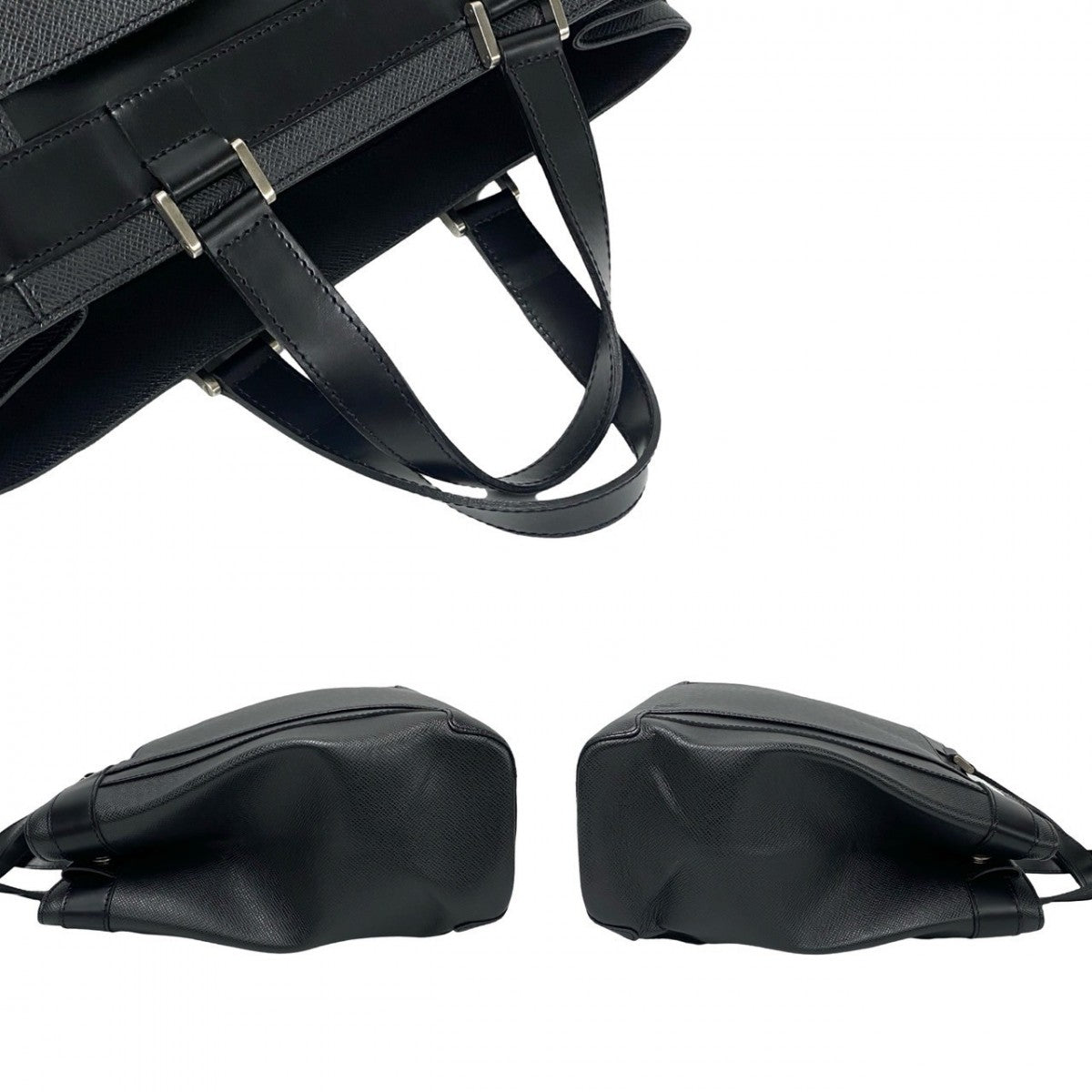 LOUIS VUITTON Business bag M31012 leather black Taiga Kasbeck GM mens Used Authentic