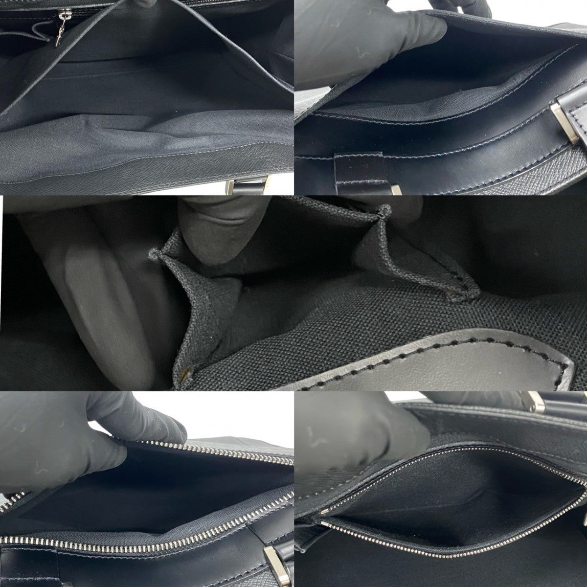 LOUIS VUITTON Business bag M31012 leather black Taiga Kasbeck GM mens Used Authentic