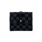 LOEWE Bifold Wallet Canvas, Leather black Anagram logo all-over pattern Women Used Authentic