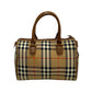 BURBERRY Handbag Leather, Canvas Brown Nova Check Women(Unisex) Used Authentic