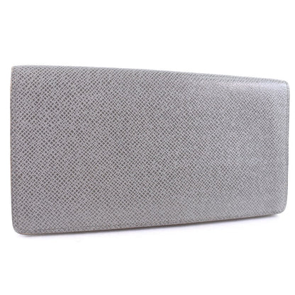LOUIS VUITTON Long Wallet Purse M32653 Taiga gray Portefeuille Brazza mens Used Authentic