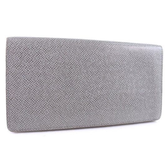LOUIS VUITTON Long Wallet Purse M32653 Taiga gray Portefeuille Brazza mens Used Authentic