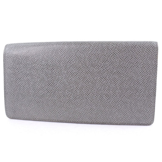 LOUIS VUITTON Long Wallet Purse M32653 Taiga gray Portefeuille Brazza mens Used Authentic