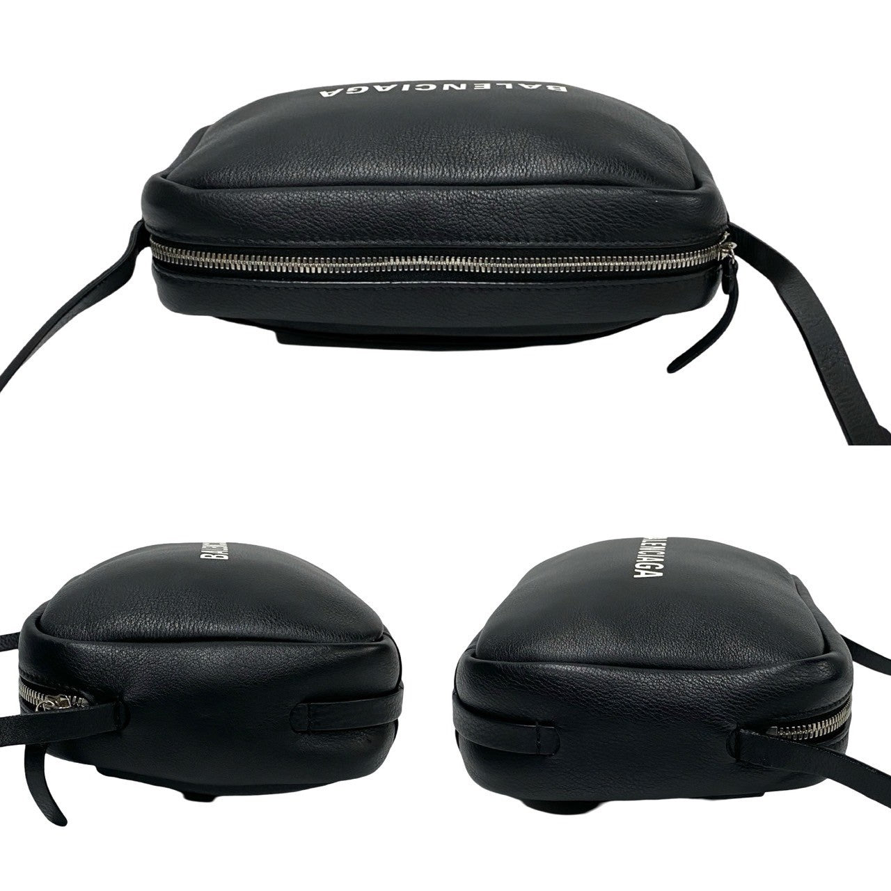 BALENCIAGA Shoulder Bag leather black Everyday camera bag Women Used Authentic