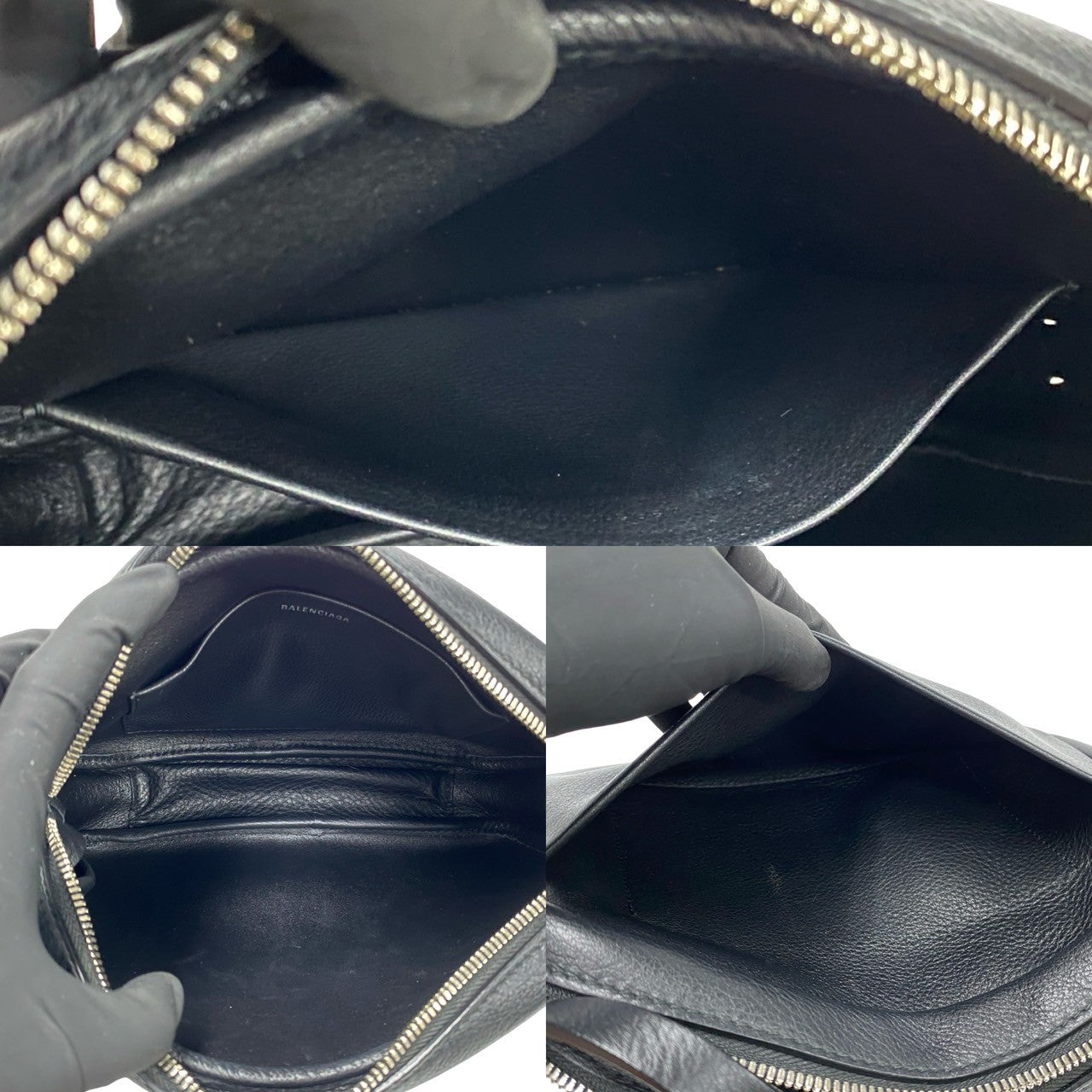 BALENCIAGA Shoulder Bag leather black Everyday camera bag Women Used Authentic