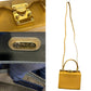 FENDI Shoulder Bag Epi Leather beige logo Metal Women Used Authentic