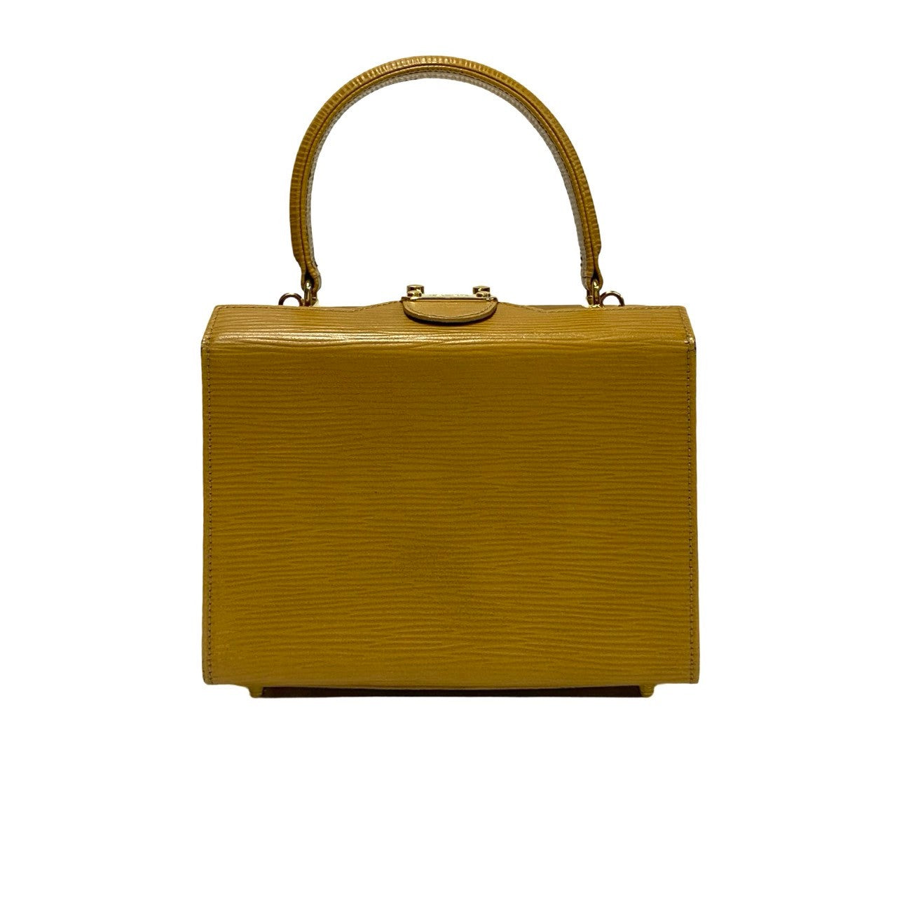 FENDI Shoulder Bag Epi Leather beige logo Metal Women Used Authentic